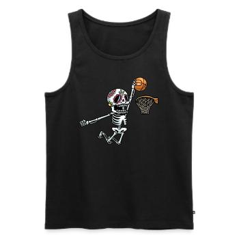 Sugar Skull Skeleton Basketball Jouer Halloween - Débardeur bio Premium Homme - noir - Devant - AI Model Male 178 light (178cm)