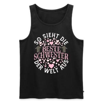 Beste Schwester Der Welt Aus Lustig Schwesterchen - Männer Premium Bio Tank Top - Schwarz - Vorne - Michal (187cm)