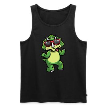 Sturer Triceratops Dinosaurier Dino Jungen - Männer Premium Bio Tank Top - Schwarz - Vorne - AI Model Male 178 light (178cm)