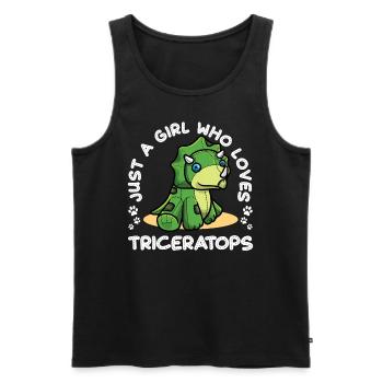 Tricératops Dinosaur Girl - Débardeur bio Premium Homme - noir - Devant - AI Model Male 178 light (178cm)