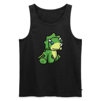 Tricératops Dinosaures - Débardeur bio Premium Homme - noir - Devant - AI Model Male 178 light (178cm)
