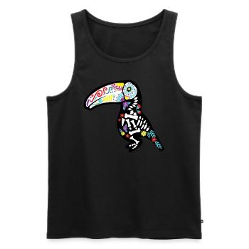 Tukan Bird Dia De Los Muertos - Débardeur bio Premium Homme - noir - Devant - Michal (187cm)
