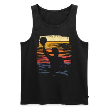 Retro Water Polo Vintage Water Sports - Men's Premium Organic Tank Top - black - Front - Michal (187cm)