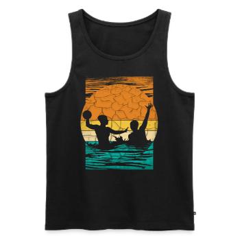 Retro Water Polo Vintage Water Sports - Men's Premium Organic Tank Top - black - Front - Michal (187cm)