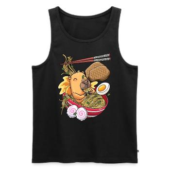 Kawaii Capybara Ramen-nudeln Japanisches Essen - Männer Premium Bio Tank Top - Schwarz - Vorne - AI Model Male 178 light (178cm)