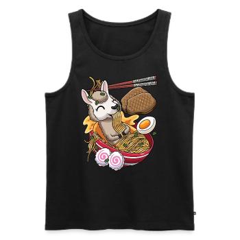 Kawaii Llama Ramen Nouilles Cuisine japonaise - Débardeur bio Premium Homme - noir - Devant - Michal (187cm)