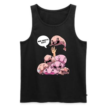 Funny Blobfish Mir Geht's Gut Fisch - Men's Premium Organic Tank Top - black - Front - Michal (187cm)