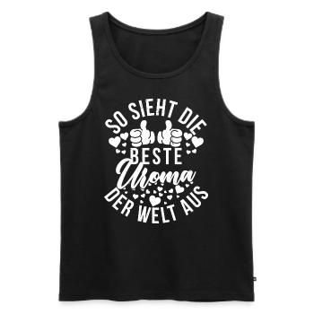 Beste Uroma Der Welt Urgroßmutter - Männer Premium Bio Tank Top - Schwarz - Vorne - AI Model Male 178 light (178cm)