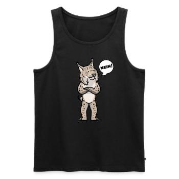 Sture Luchse Luchs Katze Mit Sonnenbrille Lustig - Männer Premium Bio Tank Top - Schwarz - Vorne - AI Model Male 178 light (178cm)