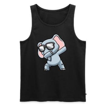 Elefant Mit Sonnenbrille Dabbing - Männer Premium Bio Tank Top - Schwarz - Vorne - AI Model Male 178 light (178cm)