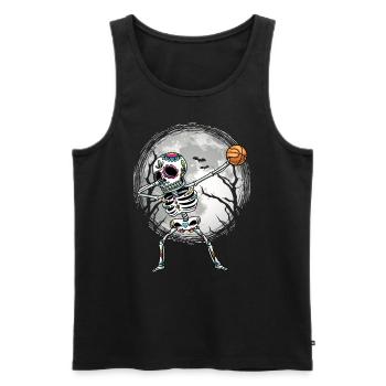 Dabbing Sugar Skull Skeleton Basketball - Débardeur bio Premium Homme - noir - Devant - AI Model Male 178 light (178cm)