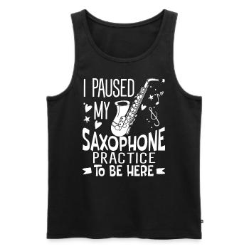 Saxophonspieler Saxophonist Saxophon - Männer Premium Bio Tank Top - Schwarz - Vorne - Michal (187cm)