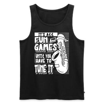Saxophoniste Saxophoniste Saxophoniste - Débardeur bio Premium Homme - noir - Devant - Michal (187cm)