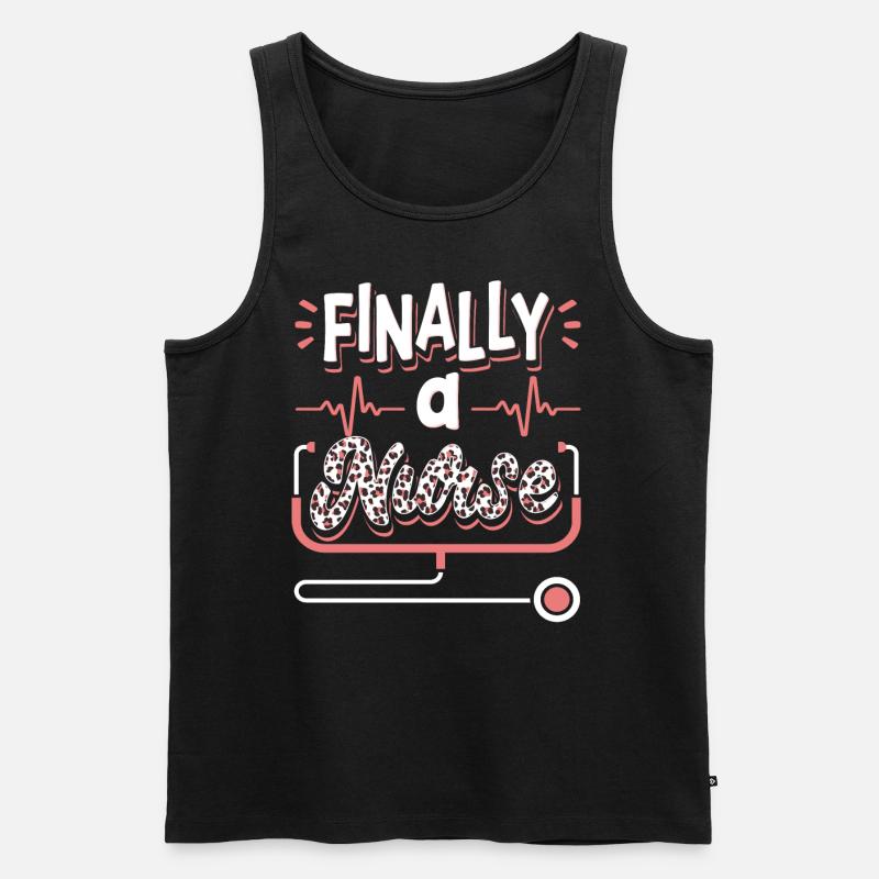 Endlich Eine Krankenschwester Krankenpflegeschule - Männer Premium Bio Tank Top - Schwarz