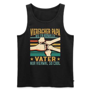 Vierfacher Papa Nachwuchs Vater 4 Kinder - Männer Premium Bio Tank Top - Schwarz - Vorne - AI Model Male 178 light (178cm)
