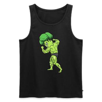Brokkoli Fitness Fitnessstudio Motivation - Männer Premium Bio Tank Top - Schwarz - Vorne - AI Model Male 178 light (178cm)