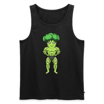 Brokkoli Fitness Fitnessstudio Motivation - Männer Premium Bio Tank Top - Schwarz - Vorne - AI Model Male 178 light (178cm)