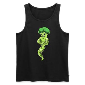 Brokkoli Fitness Fitnessstudio Motivation - Männer Premium Bio Tank Top - Schwarz - Vorne - AI Model Male 178 light (178cm)