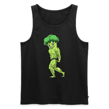 Broccoli Fitness Gym Motivation - Men's Premium Organic Tank Top - black - Front - Michal (187cm)