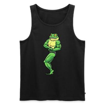 Frosch Fitness Fitnessstudio Motivation - Männer Premium Bio Tank Top - Schwarz - Vorne - AI Model Male 178 light (178cm)