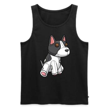 Rat Terrier Hund Kuscheltier - Männer Premium Bio Tank Top - Schwarz - Vorne - AI Model Male 178 light (178cm)