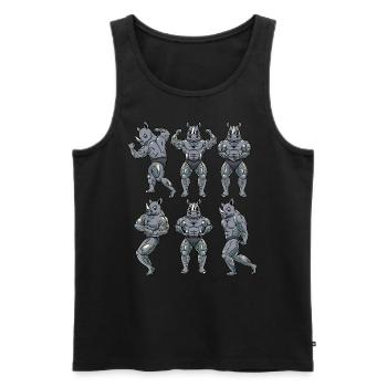 Nashorn Fitness Fitnessstudio Motivation - Männer Premium Bio Tank Top - Schwarz - Vorne - AI Model Male 178 light (178cm)