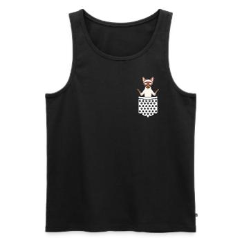 Siamkatze Katze In Tasche - Männer Premium Bio Tank Top - Schwarz - Vorne - Michal (187cm)