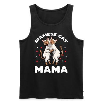 Chat siamois Mama Mese Mama - Débardeur bio Premium Homme - noir - Devant - Michal (187cm)