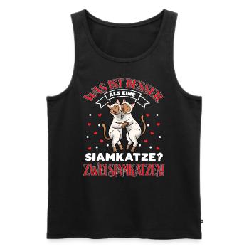 Siamkatze Katze Liebhaber - Männer Premium Bio Tank Top - Schwarz - Vorne - Michal (187cm)