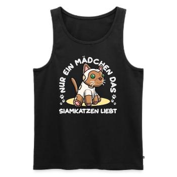 Siamkatze Katze Mädchen - Männer Premium Bio Tank Top - Schwarz - Vorne - Michal (187cm)