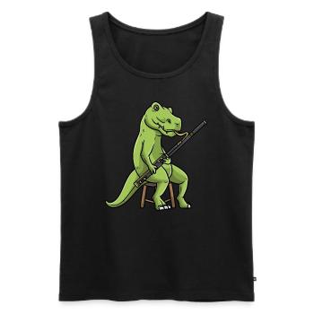 Fagott Fagottist Dinosaurier - Männer Premium Bio Tank Top - Schwarz - Vorne - Michal (187cm)