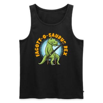Fagott-O-Saurus Rex Fagott-Spieler Dinosaurier - Männer Premium Bio Tank Top - Schwarz - Vorne - Michal (187cm)