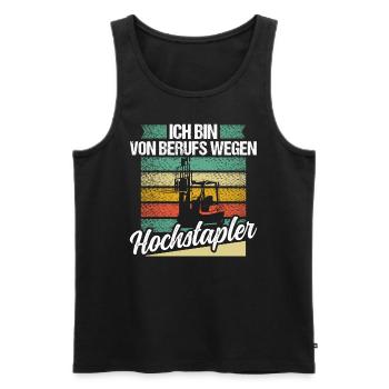 Lagerist Gabelstapler Gabelstaplerfahrer - Männer Premium Bio Tank Top - Schwarz - Vorne - AI Model Male 178 light (178cm)