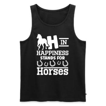 Pferd Reiterin Pferdeliebhaberin Pferdesportler - Männer Premium Bio Tank Top - Schwarz - Vorne - Michal (187cm)