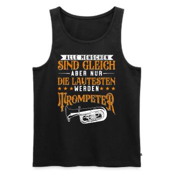 Trompeter Trompete Instrument Blechblasmusik - Männer Premium Bio Tank Top - Schwarz - Vorne - Michal (187cm)