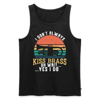 Trumpeter Trumpet Instrument Brass Music - Men's Premium Organic Tank Top - black - Front - AI Model Male 178 light (178cm)