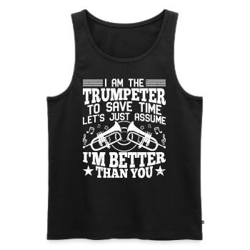 Trompeter Trompete Instrument Blechblasmusik - Männer Premium Bio Tank Top - Schwarz - Vorne - Michal (187cm)