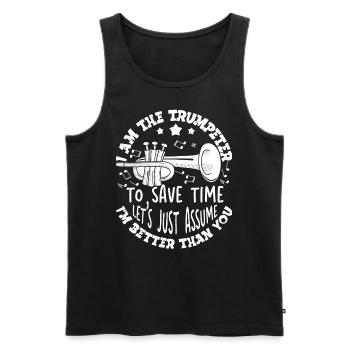 Trompeter Trompete Instrument Blechblasmusik - Männer Premium Bio Tank Top - Schwarz - Vorne - Michal (187cm)