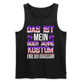 90er Jahre Outfit Kostüm Party Mottoparty Herren - Männer Premium Bio Tank Top - Schwarz - Vorne - Michal (187cm)