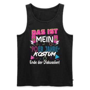 90er Jahre Outfit Damen Kostüm 1990er Mottoparty - Männer Premium Bio Tank Top - Schwarz - Vorne - Michal (187cm)