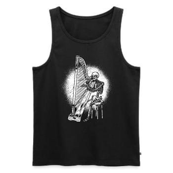 Skelett Halloween Harfenist Harfenspieler Harfe - Männer Premium Bio Tank Top - Schwarz - Vorne - Michal (187cm)