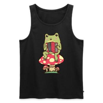Frosch Auf Einem Pilz Akkordeonspieler Akkordeon - Männer Premium Bio Tank Top - Schwarz - Vorne - AI Model Male 178 light (178cm)