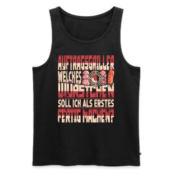 Auftragsgriller Grillen Barbecue Bbq Grillmeister - Männer Premium Bio Tank Top - Schwarz - Vorne - Michal (187cm)