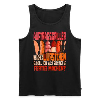 Auftragsgriller Grillen Barbecue Bbq Grillmeister - Männer Premium Bio Tank Top - Schwarz - Vorne - Michal (187cm)