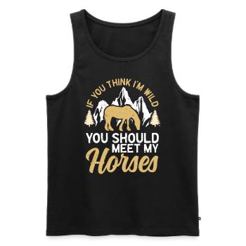 Pferd Reiterin Pferdeliebhaberin Reiter - Männer Premium Bio Tank Top - Schwarz - Vorne - Michal (187cm)