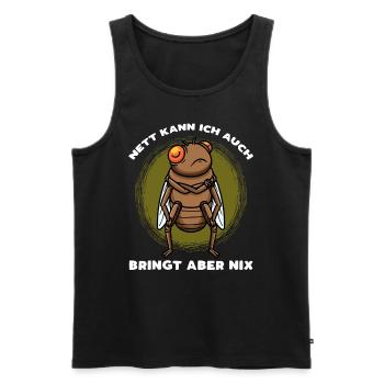 Zikade Insekt Stur Entomologie Entomologe - Männer Premium Bio Tank Top - Schwarz - Vorne - AI Model Male 178 light (178cm)