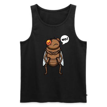 Insecte cigale têtu qui dit non - Débardeur bio Premium Homme - noir - Devant - Michal (187cm)