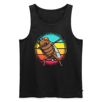 Retro Dabbing Cicada Insect Vintage Entomology - Débardeur bio Premium Homme - noir - Devant - Michal (187cm)
