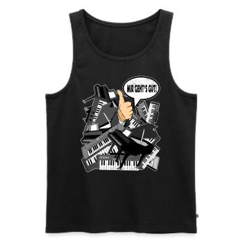 Klavier Keyboard Musikspieler Musiker Pianist - Männer Premium Bio Tank Top - Schwarz - Vorne - Michal (187cm)