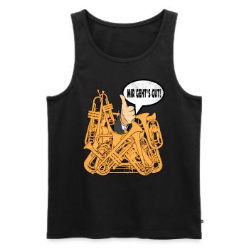 Trompete Blechblasinstrument Trompeter - Männer Premium Bio Tank Top - Schwarz - Vorne - Michal (187cm)
